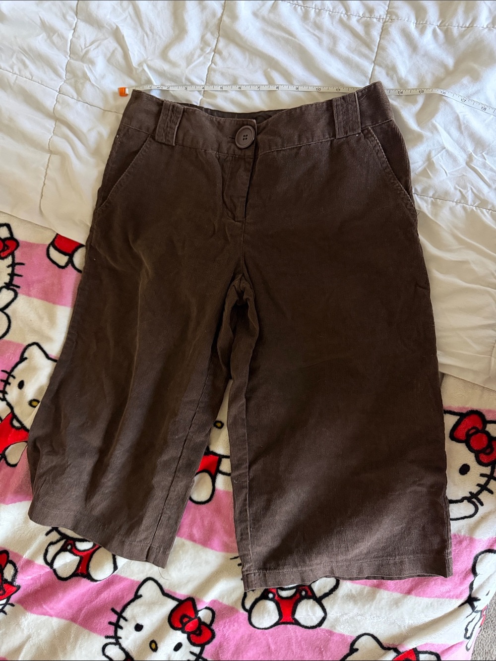 Miss Shop Brown Wide-Leg Cotton corduroy Shorts